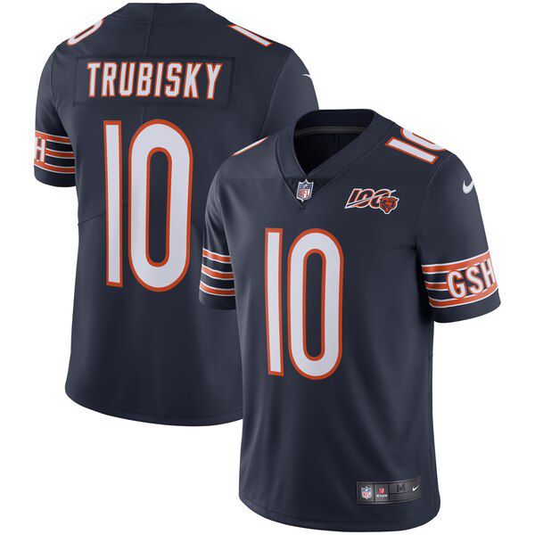Men Chicago Bears #10 Trubisky Blue Nike 2019 100th Season Alternate Classic Retired Player Limited NFL Jerseys->youth mlb jersey->Youth Jersey
